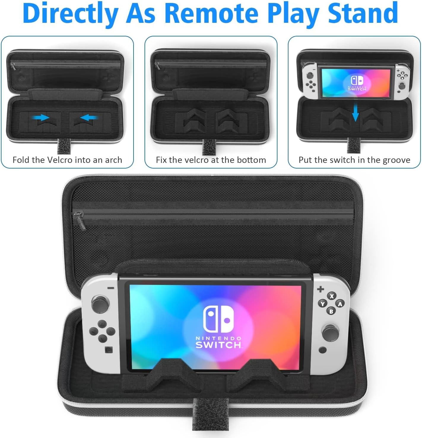 OIVO Switch OLED Case for Nintendo Switch OLED Accessories, Switch Carrying Case with Stand