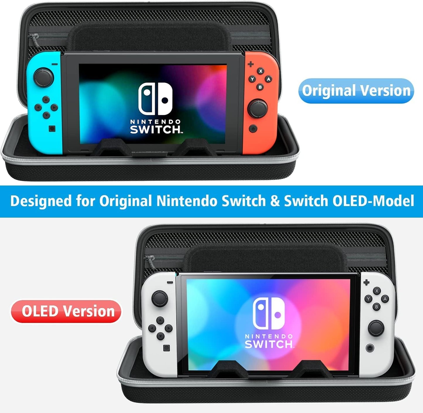 OIVO Switch OLED Case for Nintendo Switch OLED Accessories, Switch Carrying Case with Stand