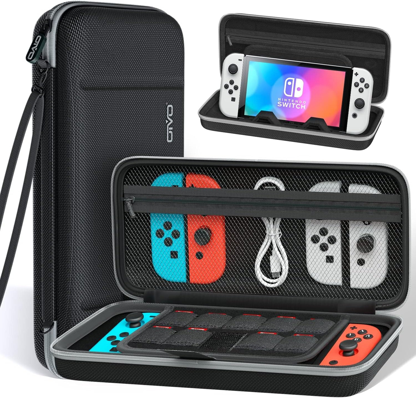 OIVO Switch OLED Case for Nintendo Switch OLED Accessories, Switch Carrying Case with Stand