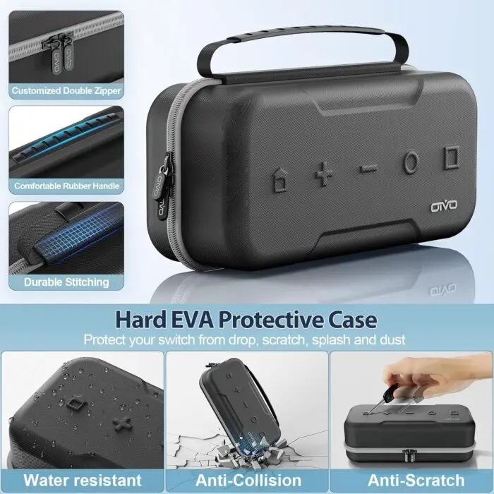 Switch OLED Carrying Case Compatible with Nintendo Switch/OLED Model, Portable Switch Travel Carry Case Fit for Joy-Con and Adapter, Grey