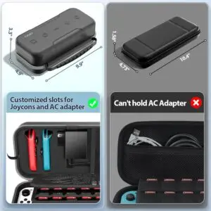 Switch OLED Carrying Case Compatible with Nintendo Switch/OLED Model, Portable Switch Travel Carry Case Fit for Joy-Con and Adapter, Grey
