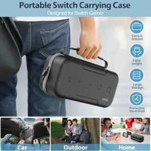 Switch OLED Carrying Case Compatible with Nintendo Switch/OLED Model, Portable Switch Travel Carry Case Fit for Joy-Con and Adapter, Grey