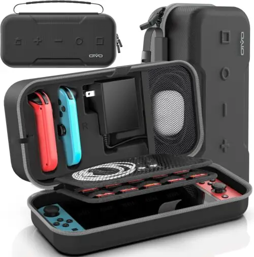 Switch OLED Carrying Case Compatible with Nintendo Switch/OLED Model, Portable Switch Travel Carry Case Fit for Joy-Con and Adapter, Grey